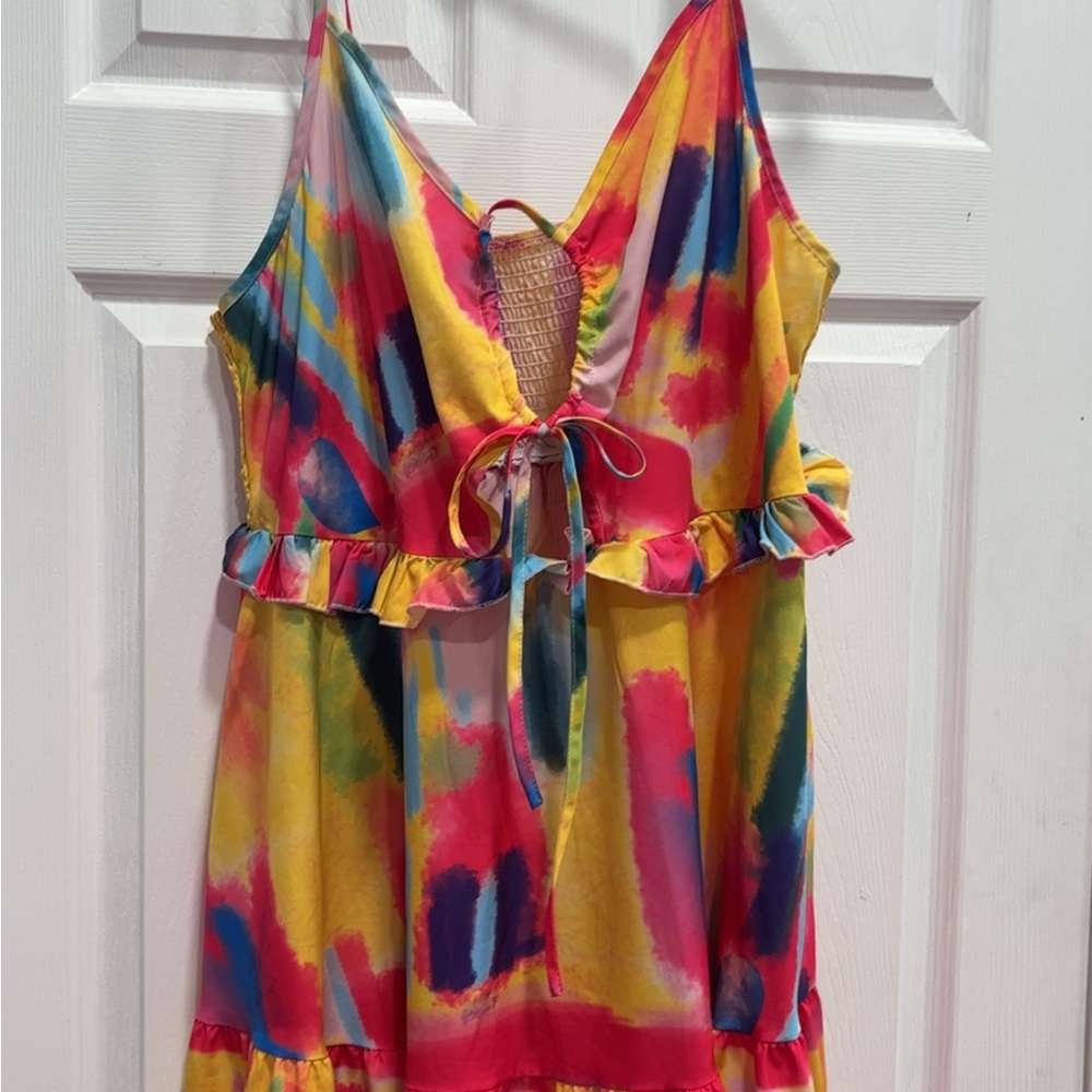 SHEIN Multicolor Tie-Dye Dress